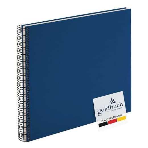 goldbuch 25 376 Spiralalbum Bella Vista, Foto Album 35 x 30 x 1,5 cm - Spirale ⌀ 2,8 cm, Fotoalbum mit 40 weißen Seiten, Erinnerungsalbum aus Leinen, Fotobuch für Bilder und Fotos zum Einkleben, Blau