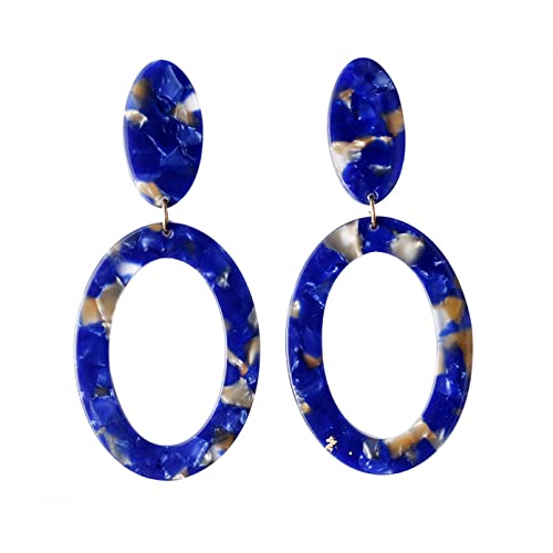 Bijoux boucles d'oreilles en argent et nacre acrylique géométrique