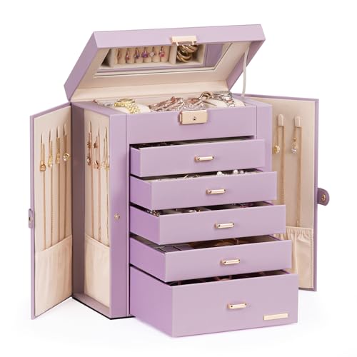 Homde Jewelry Box Large for Women: 6 Layers Organizer with 5 Drawers