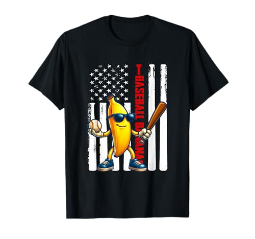 Dabbing Banana Retro American Flag Banana Lover Boys Kids T-Shirt