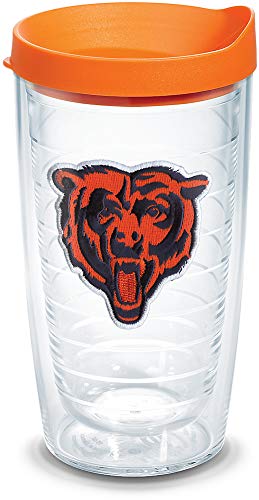Tervis Made In Usa Double Walled Nfl Chicago Bears Insulated Tumbler Cup Keeps Drinks Cold & Hot, 16Oz - Orange Lid, Primary Logo #TOP19