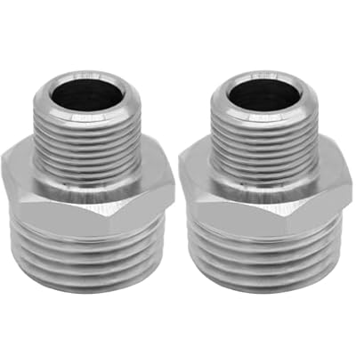 Beduan Stainless RV Faucet Adapter 1/2 NPT Male to 3/8 Comp. Male Faucet Supply Line Compression Fittings Adapter for RV Kitchen Plumbing Water Hose Pipe Connector (Pack of 2)