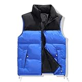 Chaleco sin mangas para hombre, resistente al viento, ropa exterior, chaleco tipo cargo con cuello alto, azul, 3XL