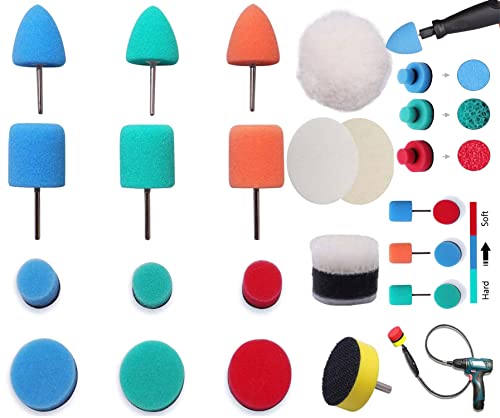 Image of DIY Crafts With 4 Fur 4 Felt Pads, 1 inchinch Kit, 16x Mini Buffing Polishing Detail Polisher Pads Use Rotary Tools,Cordless Drill, Polisher Tool for Tight Area Deta(With 4 Fur 4 Felt Pads, 1 inchinch Kit)