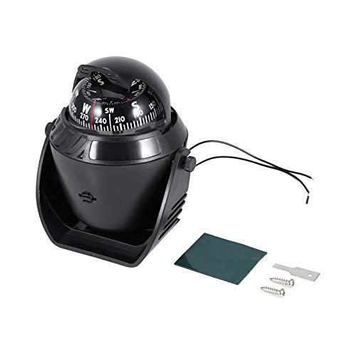 Precision Boat Compasses, Compass Ball Compass for Car withLED Light, Navigation Marine Compass Boats Surface Mount for Car Marine Boat Ship