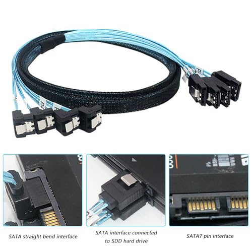 Cable SAS 4.0 de 4 vías para solucionar falta de espacio en host con conector de 90 grados 2