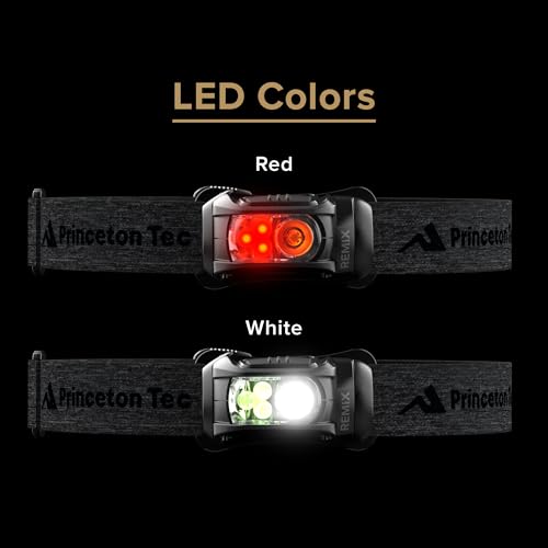 Princeton Tec Remix 450 Lumen Maxbright & Ultrabright Black / Dark Gray, LED Headlamp, IPX4 Water Resistance, Essential for Hiking, Camping, Hunting, Fishing, Running, & Safety Preparedness.
