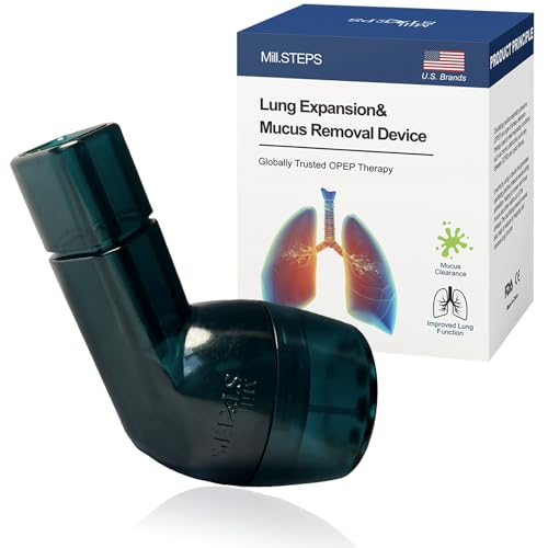 MillSTEPS Atemtrainer Schleimentfernungsgerät OPEP Gerät-Ãœbung zur Verbesserung der Lungenkapazität & zur natürlichen Entfernung von Schleim aus den Atemwegen (Green)