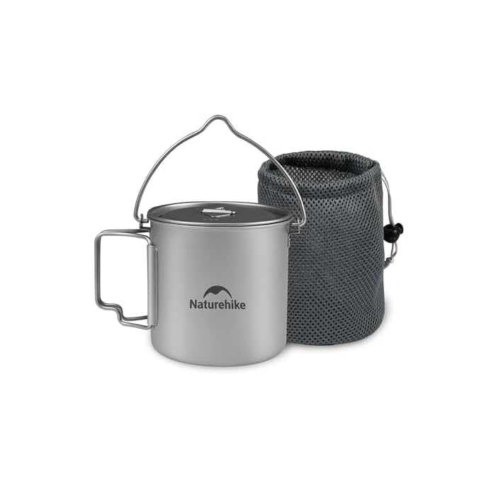 Naturehike Titanium Cup Camping Pot with Bail Handle