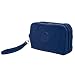 Produktbild TOOGOO Frauen kleine Brieftasche Washer Falten Stoff Telefon Geldboerse drei Reissverschluesse tragbare Make-up Tasche Dunkelblau