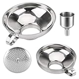 Ensemble de 4 pièces en acier inoxydable : ce lot contient quatre entonnoirs emboîtables en acier inoxydable de tailles graduées, pour verser des conserves, des sauces, des vinaigrettes et des huiles dans des bocaux et des bouteilles.