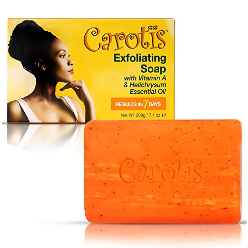 CAROTÏS 7 days Exfoliating Soap - 200g / 7.1 oz - Skin Brightening Soap, Refreshing Cleansing Bar - Moisturizing Facial Beauty Bar Soap with Carrot Oil & Vitamin A