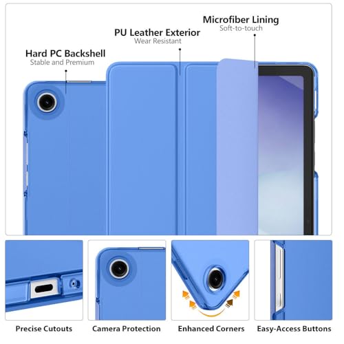 Image of MoKo for Samsung Galaxy Tab A11 Plus / A11+ Case 11 Inch 2026, Galaxy Tab A9 Plus / A9+ Case 11 Inch 2024, Slim Stand Hard PC Translucent Back Shell Smart Cover, Auto Wake /Sleep, Periwinkle