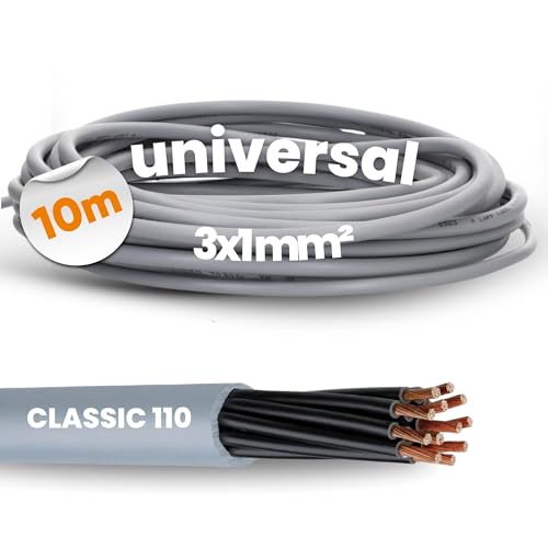 Lapp Ölflex Classic 110 PVC Control Cable 3 x 1 mm² 10m without Green/Yellow Protective Conductor Suitable for Power Tools, DIY Machines, Household Appliances