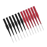 10PCS Back Probe Pins - Multimeter Test Leads - 0.7mm Wire Piercing Needle - Non-Destructive Copper Probe for Banana Plug Automotive Tester (Red+Black)