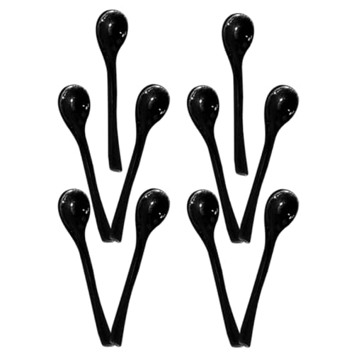 BESTonZON 10pcs Mini Ice Cream Scoop Mini Spoon Toy Condiment Spoon Dollhouse Tableware Small Spoon Model Noodle Spoon Tiny House Ornaments Tiny Spoon Miso Spoons Dessert Spoon Black Resin