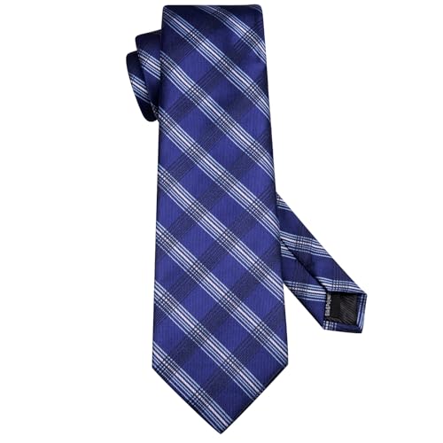 Image of Hi-Tie Men 63inches Tie Set Extra Long Necktie Paisley Tie Pocket Suqare Cufflinks Big and Tall Men Tie