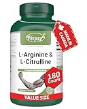 VORST L-Arginine & L-Citrulline Supplement 180 Vegan Capsules | Muscle Protein Synthesis | Amino Acids Complex | Max Strength | 1 Bottle