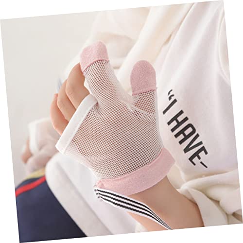 TOYANDONA Breathable Mesh Stop Gloves Finger Thumb Guard for Skin Friendly Biting Mittens Prevent Finger and Face Scratching Comfortable and Easy to Clean Pink2