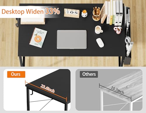 40 inch Computer Desk with Non-Woven Storage Bag, Office Work Desk for Small Spaces, Writing Study, Industry Modern Table for Bedroom, Home, Office by HOMIDEC - Image 4