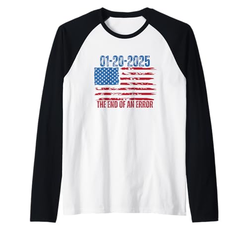 Bandera del Día de la Inauguración de Trump 2025 Camiseta Manga Raglan