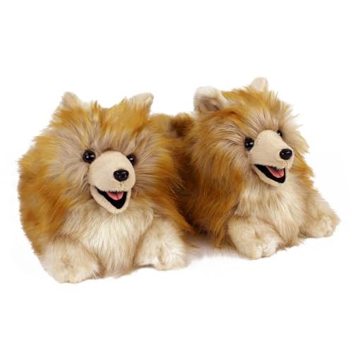 Pomeranian Slippers for Women and Men - Fuzzy Plush Dog Slippers for Adults