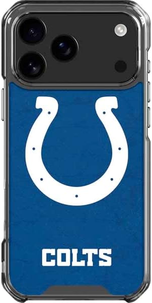 Skinit Clear Phone Case Compatible with iPhone 17 Pro Max - Officially Licensed NFL Indianapolis Colts Black & White Design