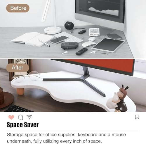 Étagère d'organisation de bureau et support d'écran triangulaire d'angle - 6