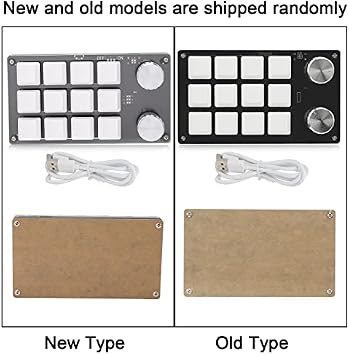 One Handed Programmable Mechanical Keyboard, 12 Keys RGB Programmable Macro Keyboard with Knob,Multifunctional Mechanical Gaming Keypad Function Keypad for (Black White)