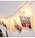 Ohbingo 30 Led Outdoor Christmas Lights Photo Clips String Lights USB Operated Fairy Lights Patio lights for Xmas, Bedroom, Indoor, Party, College Dorm Room, Ideal Gift 12ft Warm White