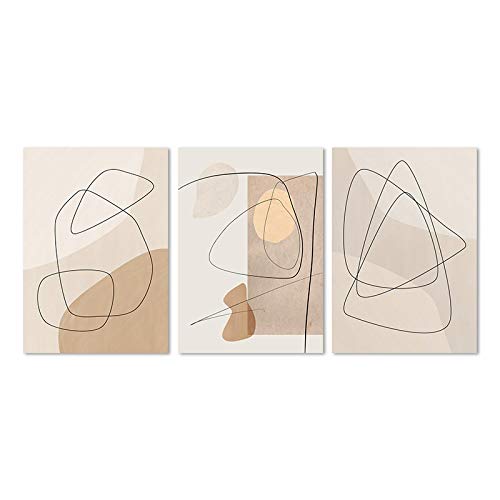 Póster de dibujo de líneas geométricas para vestir paredes vacías con arte contemporáneo sutil