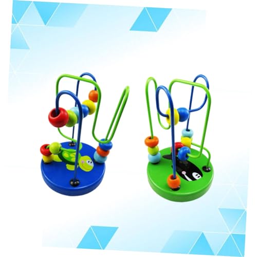 Toyvian 2 Peças conjunto de madeira contas de madeira em torno desenhos animados em torno de contas