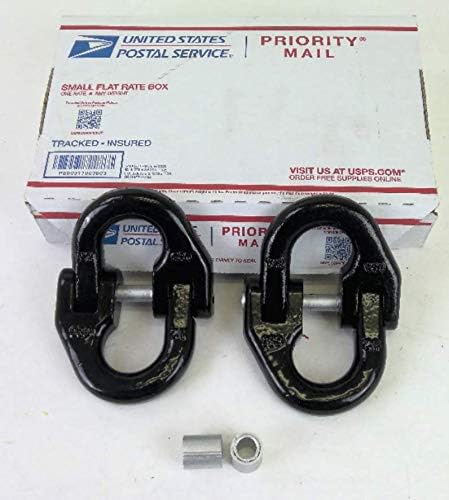 AutoHauler Supply, LLC Two Pack 1/2 inch Grade 80 Gloss Black Safety Chain Connector Link for Heavy Duty and Super Duty Truck Chain Hitch