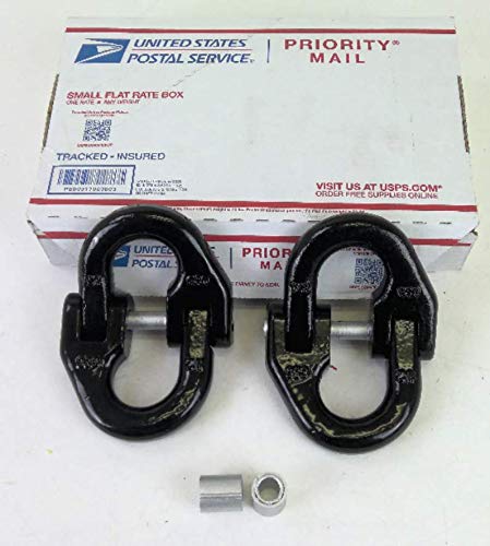Autohauler Supply, Llc Two Pack 1/2 Inch Grade 80 Gloss Black Safety Chain Connector Link For Heavy Duty And Super Duty Truck Chain Hitch #TOP28