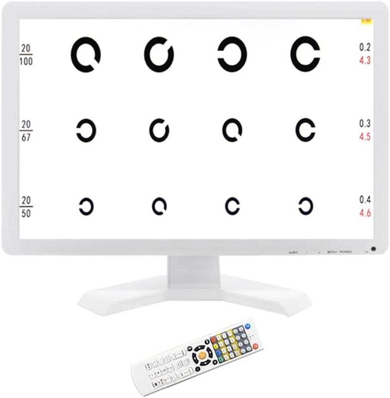 Visual Acuity Chart Digital 19inch LCD Electronic Optical Eye Charts with 44+ Visual Targets and 5 Display Methods Optometry Tester Projector with Remote