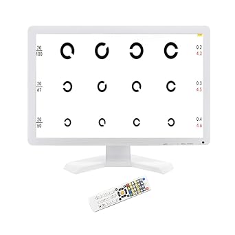 Visual Acuity Chart Digital 19inch LCD Electronic Optical Eye Charts with 44+ Visual Targets and 5 Display Methods Optometry Tester Projector with Remote