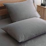 Premium Queen Pillowcases 2 Pack - Grey Standard - Ultra Soft 1800 Thread Count Microfiber- Double B