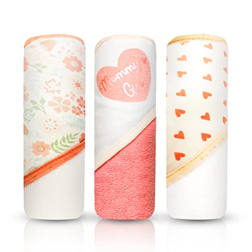 Image of MODERN BABY 3 Pack Hooded Baby Bath Towel Set for Newborns Infants & Toddlers, Boys & Girls Baby Hooded Towels