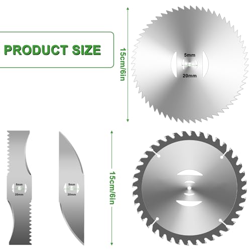 Cokacot 6 Inch Weed Wacker Blade, 6PCS Electric Powered Weed Eater Replacement Blades, Metal Blade Weed Eater, Cordless Brush Cutter Blade Heads - Thumbnail 2