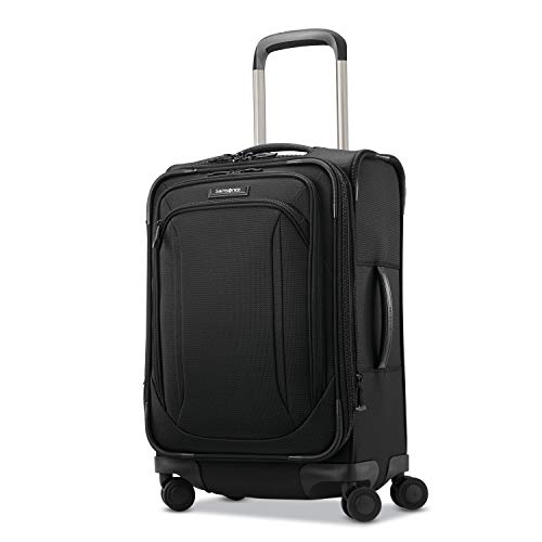 Samsonite Lineate Softside Expandable Luggage with Spinner Wheels, Obsidian Black, Carry-On 20-Inch