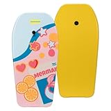 Pour piscine et piscine extérieure, pour pataugeoire pour zones marines et lacs sécurisées, 2 poignées, avec cordon de rappel, dragonne avec fermeture Velcro, mousse EPS légère et robuste, dessous jaune pour une bonne visibilité, type de produit : camping et plein air, dimensions : environ 93 x 48 x 5,2 cm - Matériau : mousse EPS / PE - Longueur du cordon : environ 85 cm. Charge maximale : 30 kg