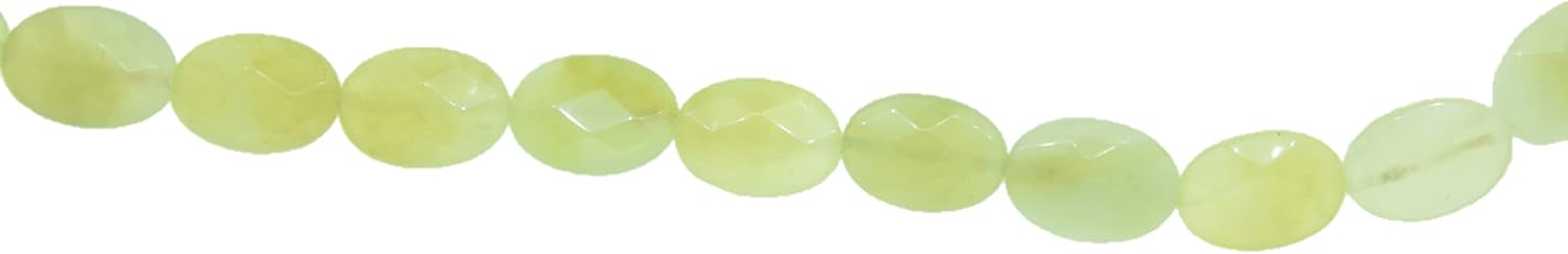 Olive Jade Faceted Oval Shape Gemstone Beads for Jewelry Making, Jewelry Supplies, Jade Beads 13x18mm Size, 1 Strand Each of 16" Length