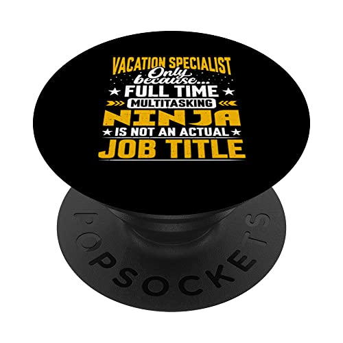 Vacation Specialist Job Title - Travel Vacation Agent Expert PopSockets PopGrip Intercambiable