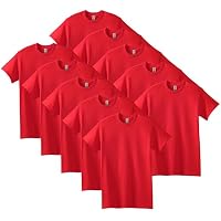 10-Pack Gildan Men's Heavy Cotton Adult T-Shirt (Red, X-Large)