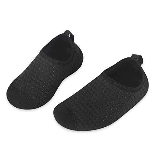 Toddler Water Shoes Kids Quick Dry Water Swim Socks Boys Girls Non Slip Aqua Socks For Beach Swim Pool（Black Toddler Size 3.5） #TOP3