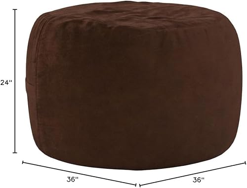 Miniatura 8 de Sillón tipo puf grande de Chill Sack, con espuma viscoelástica y funda de microfibra suave, 3 pies, Microfibra