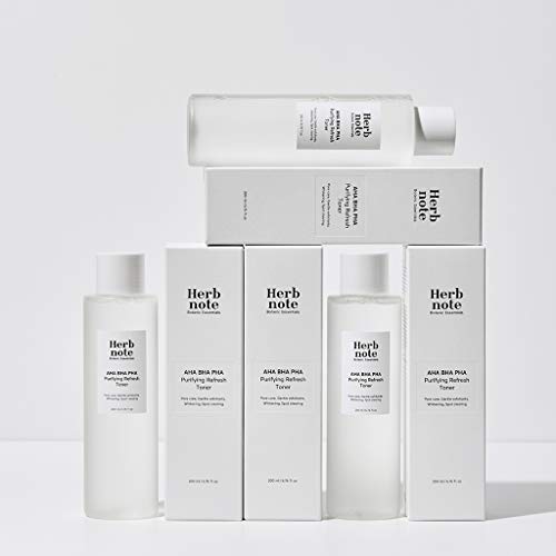 Herbnote Aha Bha Pha Purifying Refresh Toner 200Ml (6.76 Fl.oz.) - Ph5.6 Anti-Acne Exfoliation Facial Astringent, Natural Herb Ingredients, No Alcohol, For Sensitive Acne Prone & Oily Skin #TOP4