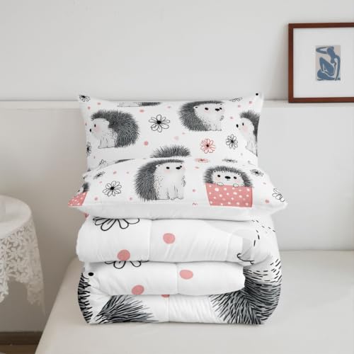 Image of Feelyou Hedgehog Bedding Set Toddler Size Bedding Set for Girls Teens