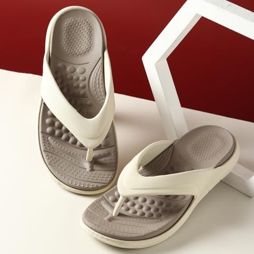 Image of YOHO Snugly Flip Flops for Men | Orthopedic Slippers & Relieving Acupressure | Waterproof Monsoon Footwear | Dual-Tone Design