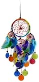 Moose546 Multi-Colors Dream Catchers Ornaments Wind Chime with Feathers, Beads and Capiz Shells, 3.5